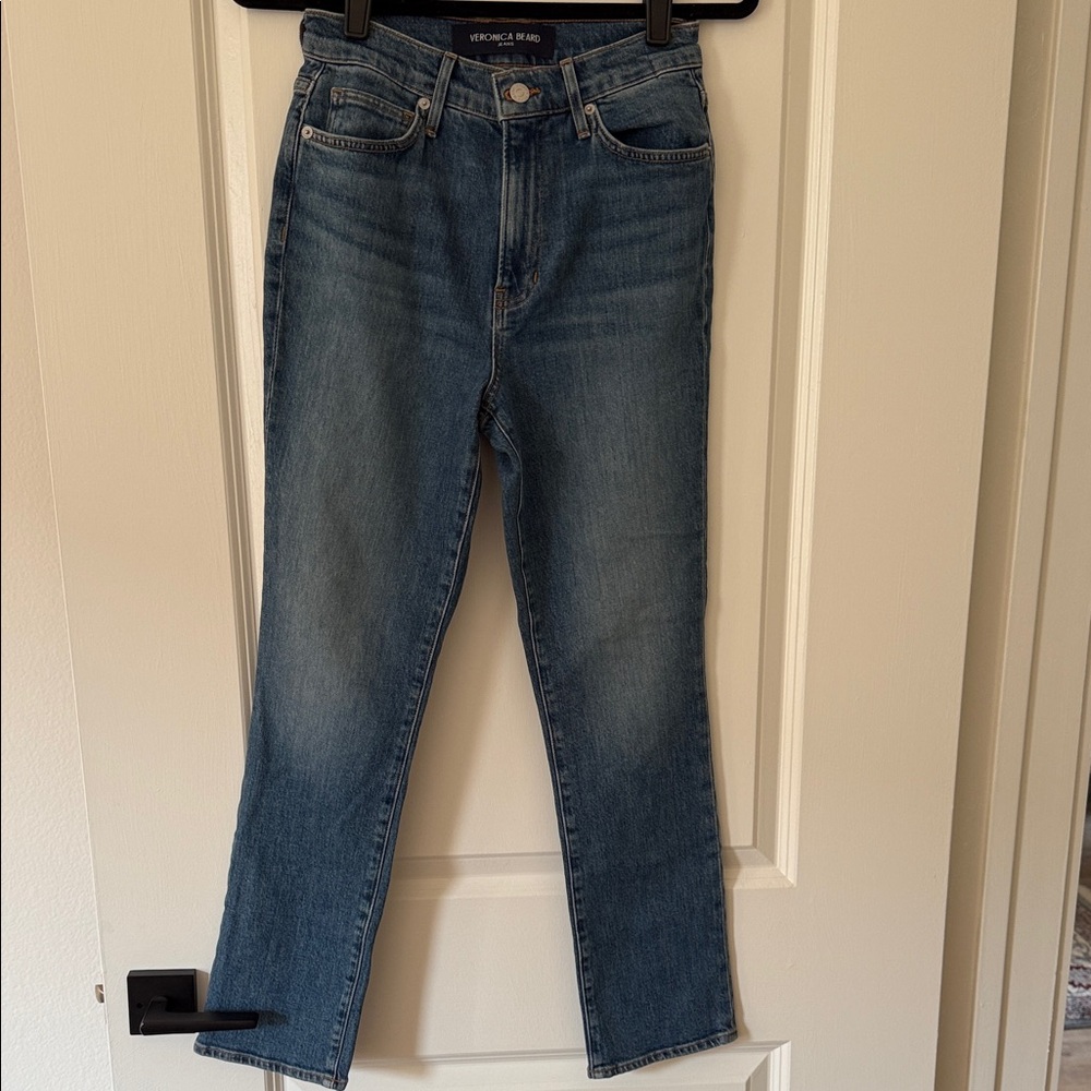 Veronica Beard Ryleigh Slim Straight Ankle High Rise Jean